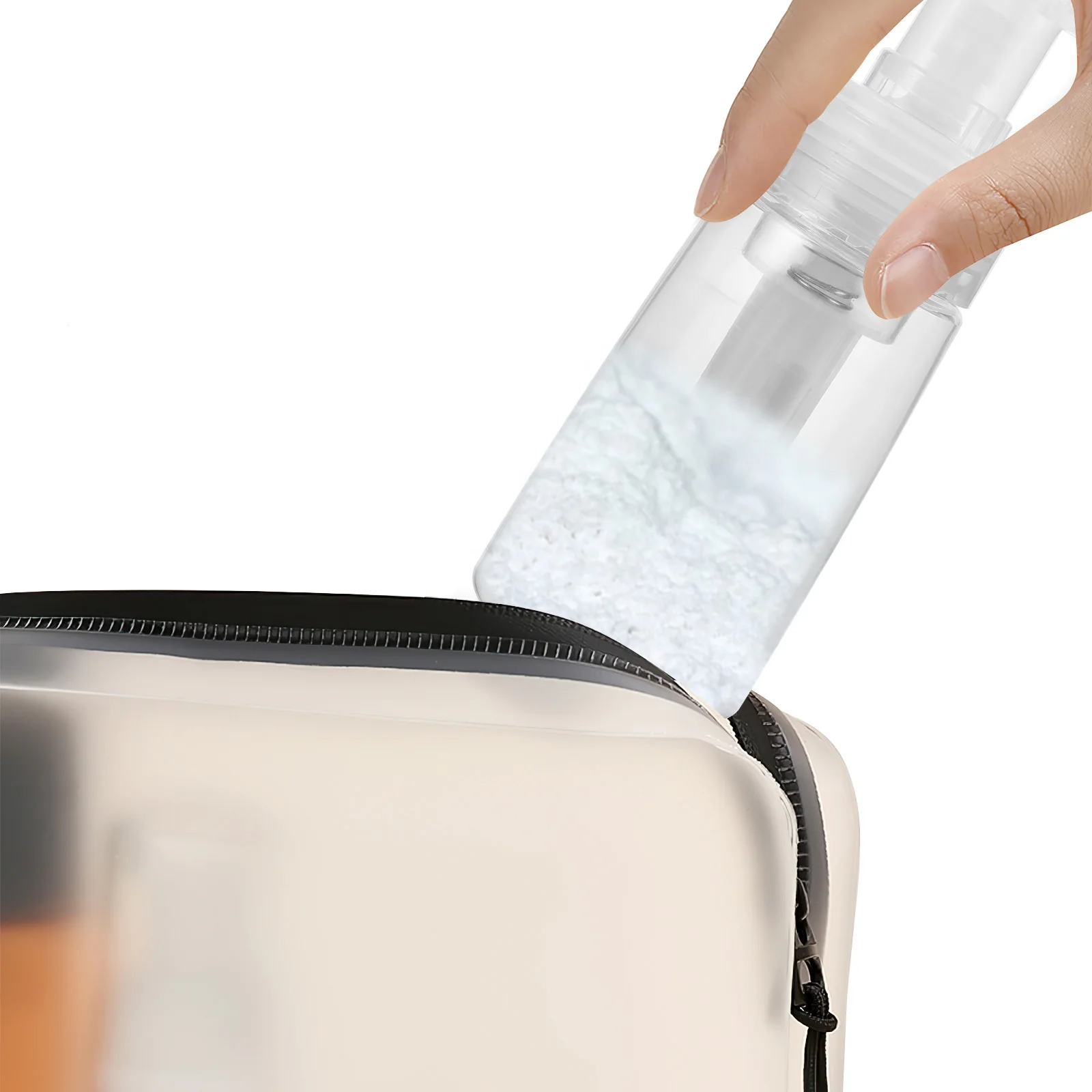 زجاجة رذاذ بلاستيكية شفافة للمسحوق: أداة توزيع رذاذ التلك القابلة لإعادة الملء مع فوهة دقيقة، تصميم متين للسفر #5