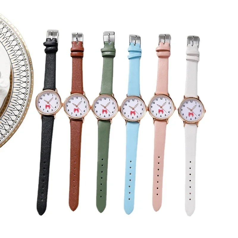 New Bow Lovely Cartoon Silicone Band Children's Watch Watch Academy Style Cute and Minimalist Student Girls Watches Wholesale