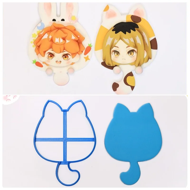 

Форма для резки куклы из глины для печенья, прическа/лица/задняя пластина, резак для глины, версия Q, магнит на холодильник/кулон, инструмент из полимерной глины «сделай сам»