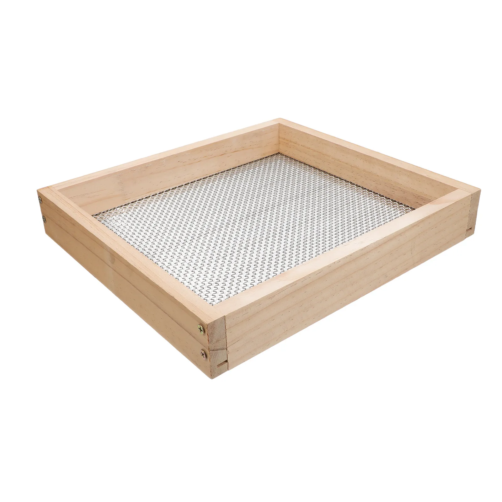Garden Soil Sifter Compost Potting Soil Wood Frame Metal Mesh 12.6x11.4 Inch Fine Screen for Gardening Outdoor