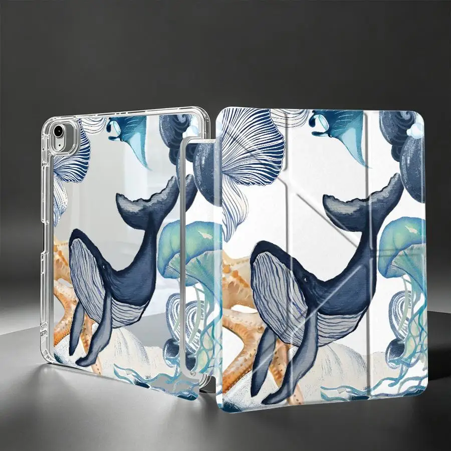Whale Dream Tablet Case For Samsung Galaxy Tab A9 Plus S9 Plus S10 Lite S8 A8 A11 S7 FE With Pen Slot Cover