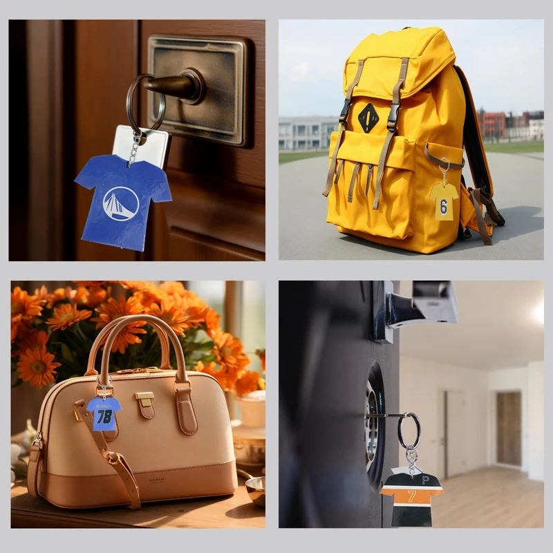 72Pcs Sublimation Keychain Blanks Bulk Kit - Sublimation Blanks Keychain Set With White Protective Film - MDF Sports Keychain