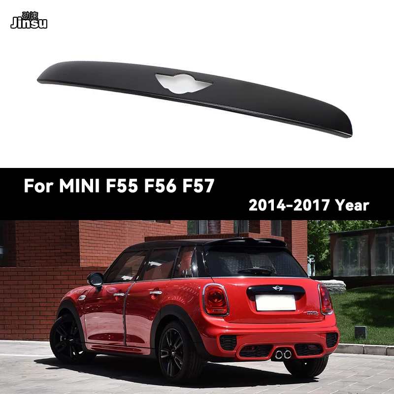 

Real Carbon Car Rear Door Trunk Decoration Strip Cover Glossy Black Case Sticker Protector Decor For Mini Cooper F55 F56 F57