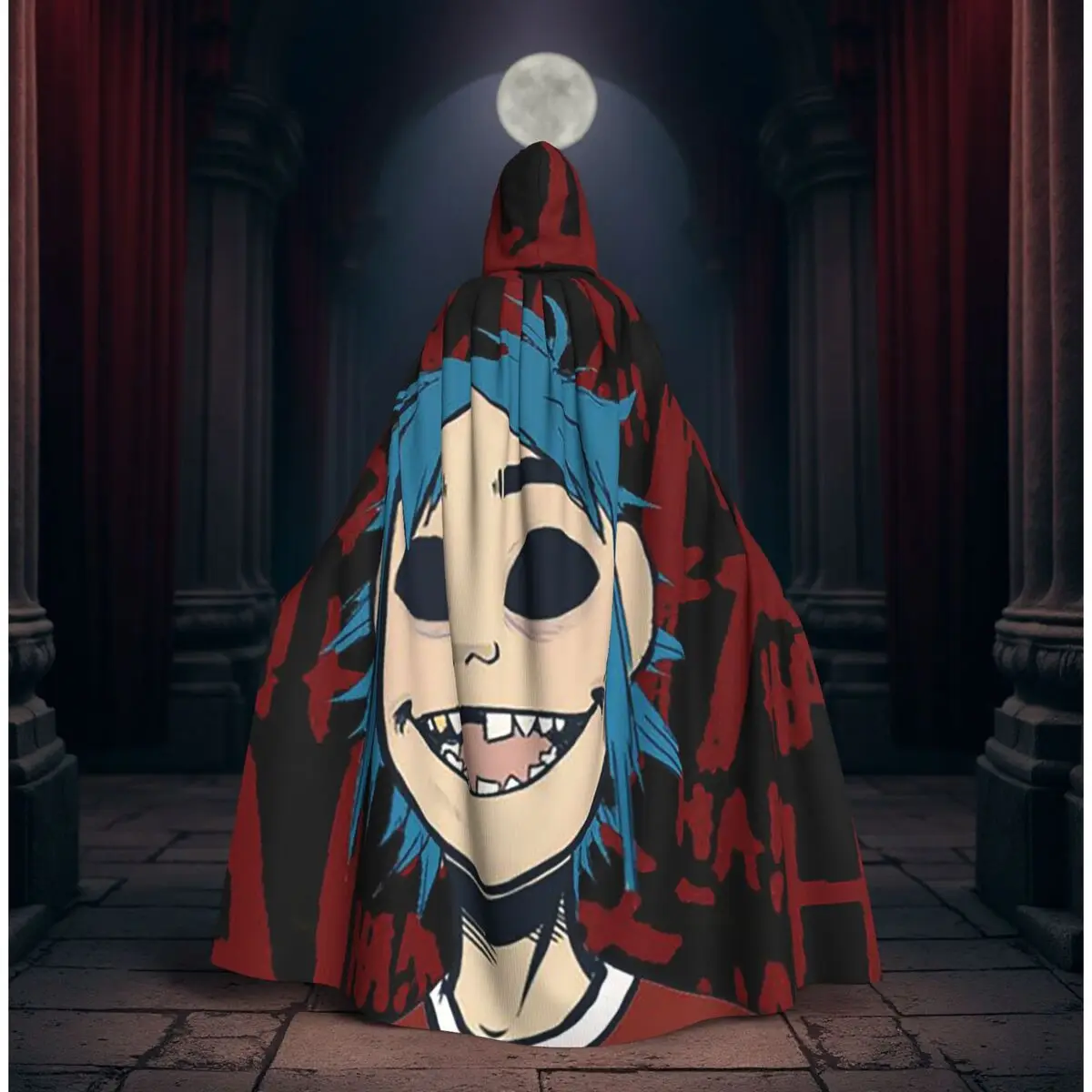 

Длинный капюшон-накидка Feel Good Gorillaz Virtual Band, костюм ведьмы в средневековом стиле, для косплея, на Хэллоуин, для взрослых, унисекс