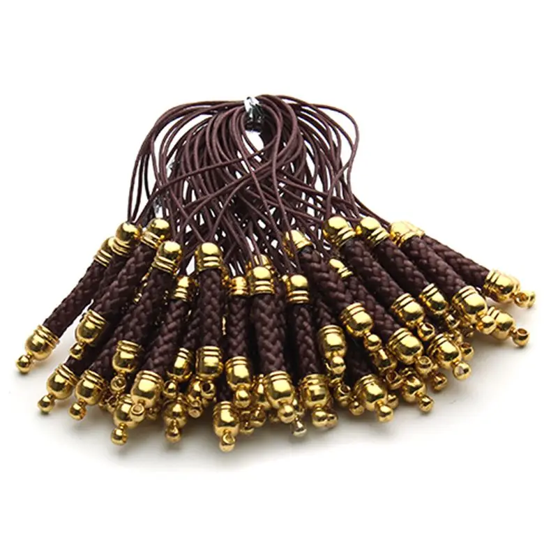 10pcs Colorful Lanyard Strap Cord 8cm Golden/Silver For Mobile Phone Strap/chain Keychain Diy Jewelry Findings Pendant Cords