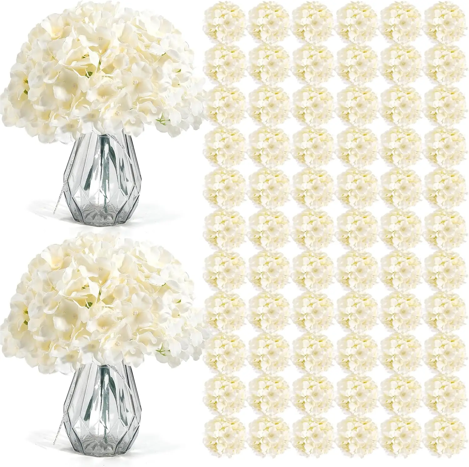 100 Pieces Silk Hydrangea Artificial Flowers Heads Full Hydrangea Flowers for Wedding DIY Floral Decorations image 3