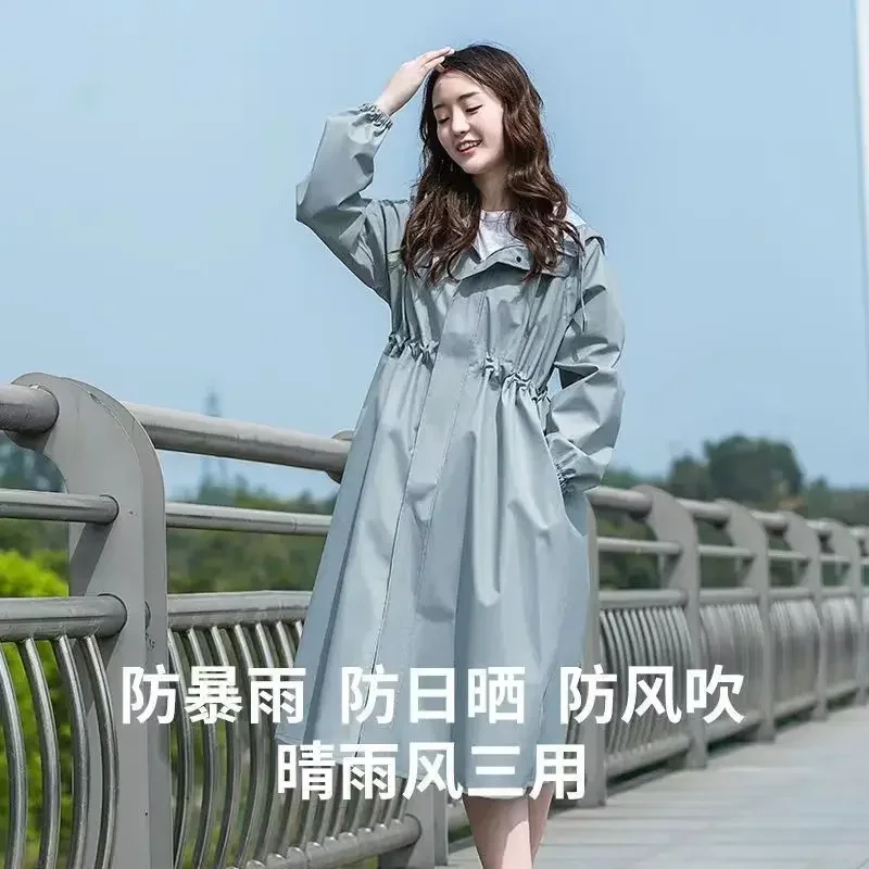 

Women's Raincoat Fashionable Slim-Fit Long Full Body Rainproof Adult