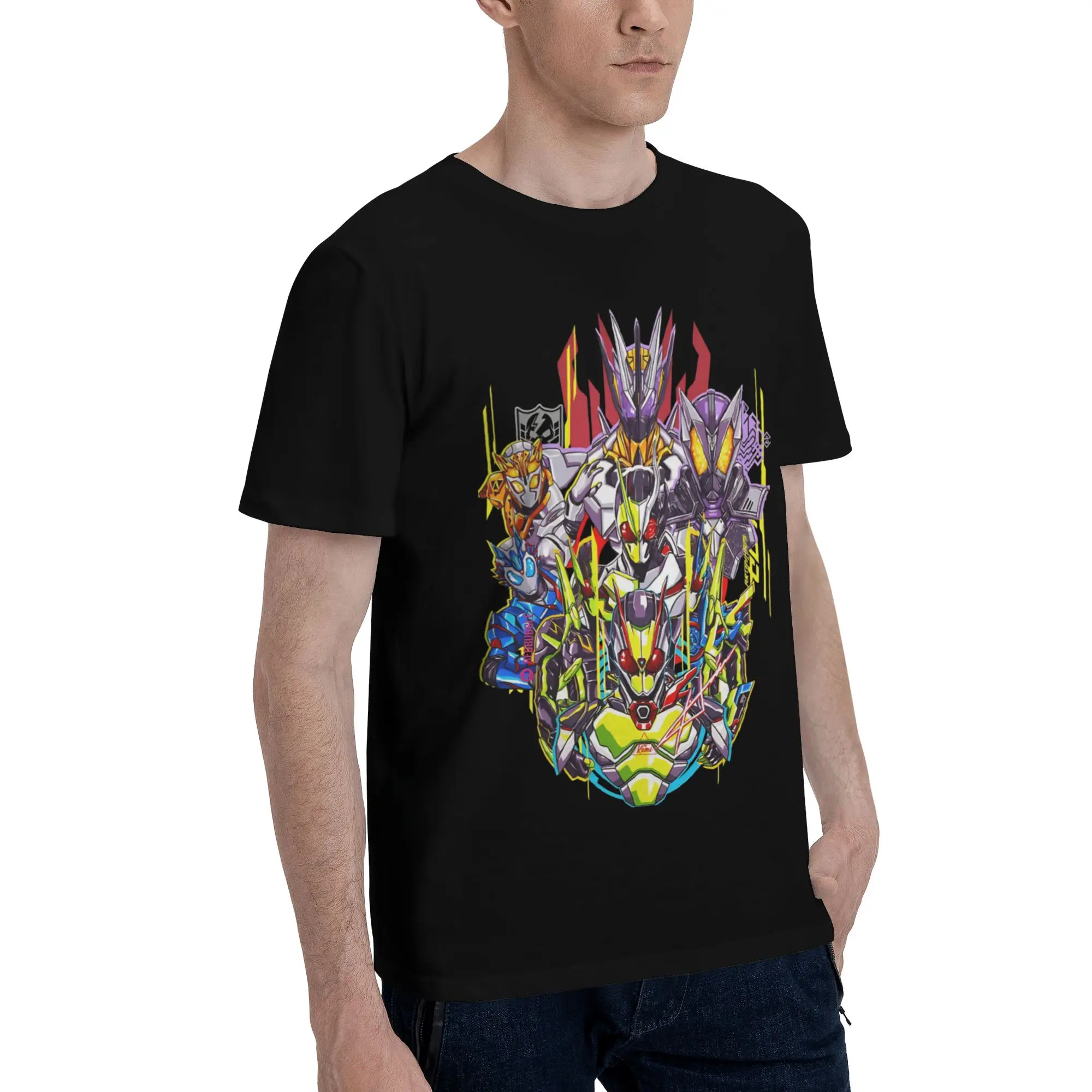 ZERO ONE TEAM Men T Shirt Kamen Rider Casual Tee Shirt Short Sleeve Crewneck Pure Cotton Classic Clothing T-Shirt