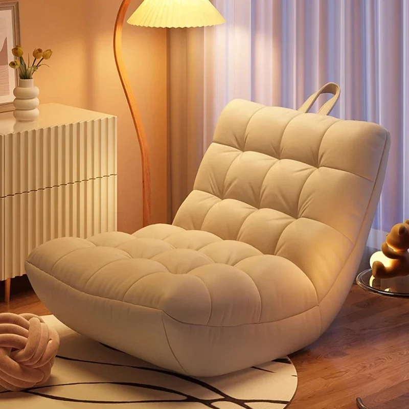 

White Cream Living Room Chairs Relaxing Balcony Throne Comfortable Vintage Beauty Chairs Ergonomic Fauteuil Trendy Furniture