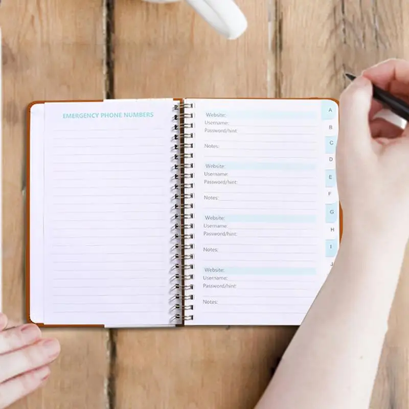 حارس كلمات مرور جيب كتب عناوين مدمجة غلاف مقوى ، دفتر كلمات مرور A6 ، سهل الحمل ، منظم آمن لموقع ويب مهم
