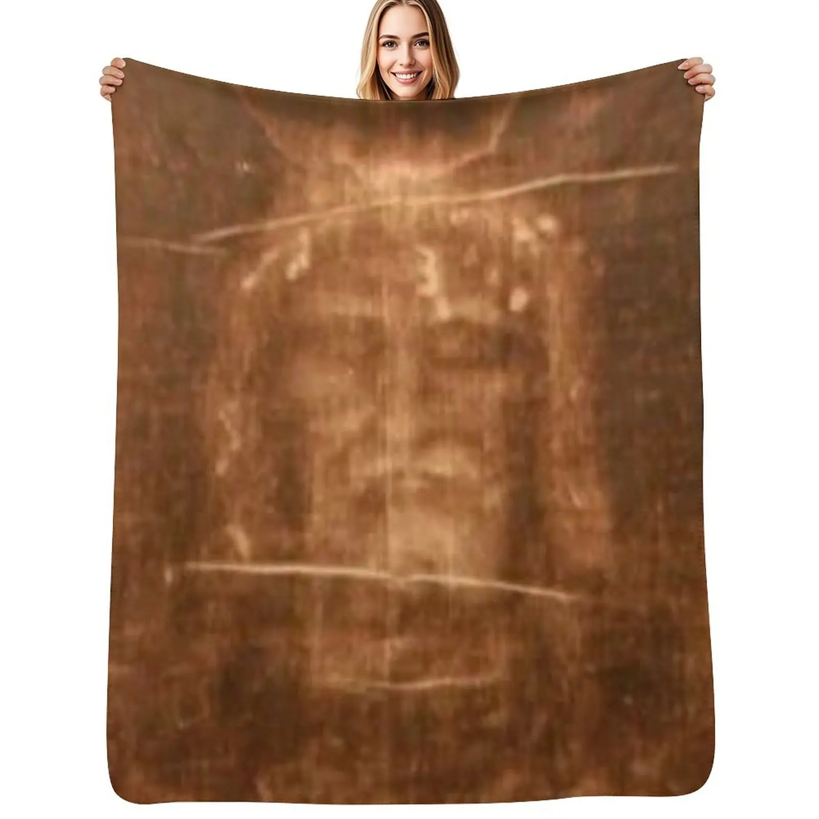 

Shroud of Turin, Jesus Christ Throw Blanket Breathable Lightweight Blanket for Adults Kids