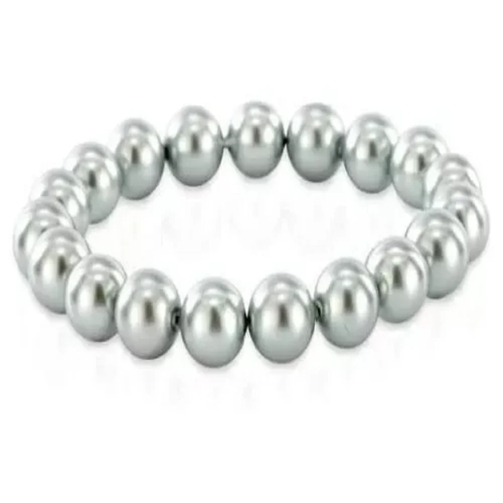 

AAA 9-10mm Gray South Sea Pearl Bracelet 7.5 inches 925 silver 10-11mm