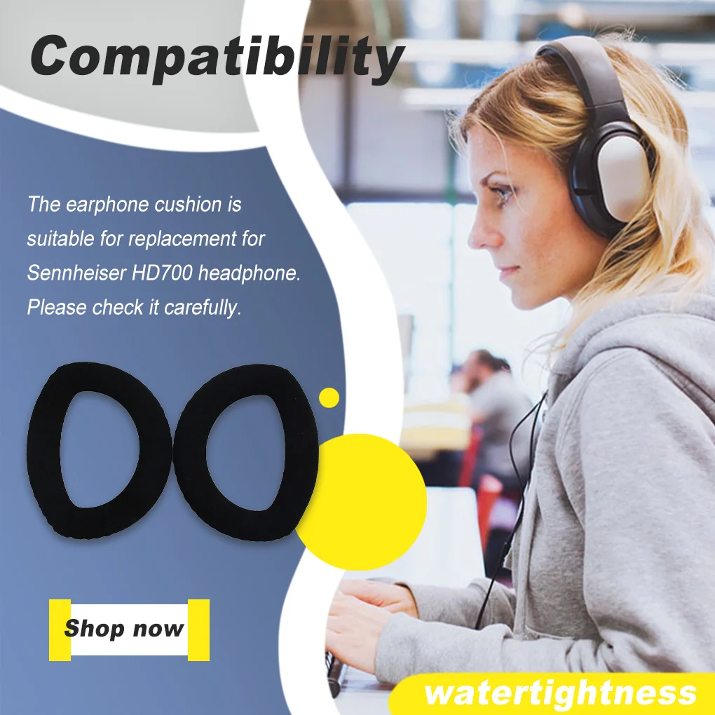 Almofadas para fones de ouvido com clipe de substituição de almofada para Sennheiser 700