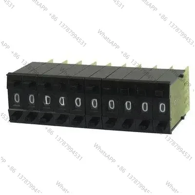 10pcs Black Beige 31mm x 10mm 0-9 Digits BCD or Decimal Code Pushwheel Thumbwheel Switches KM3 KSA-2 or end Plates Blank Spacers