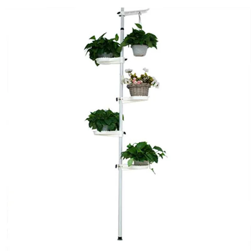 Balcony punch-free foldable square flower stand multi-layer floor-to-ceiling living room bedroom flower pot finishing rack