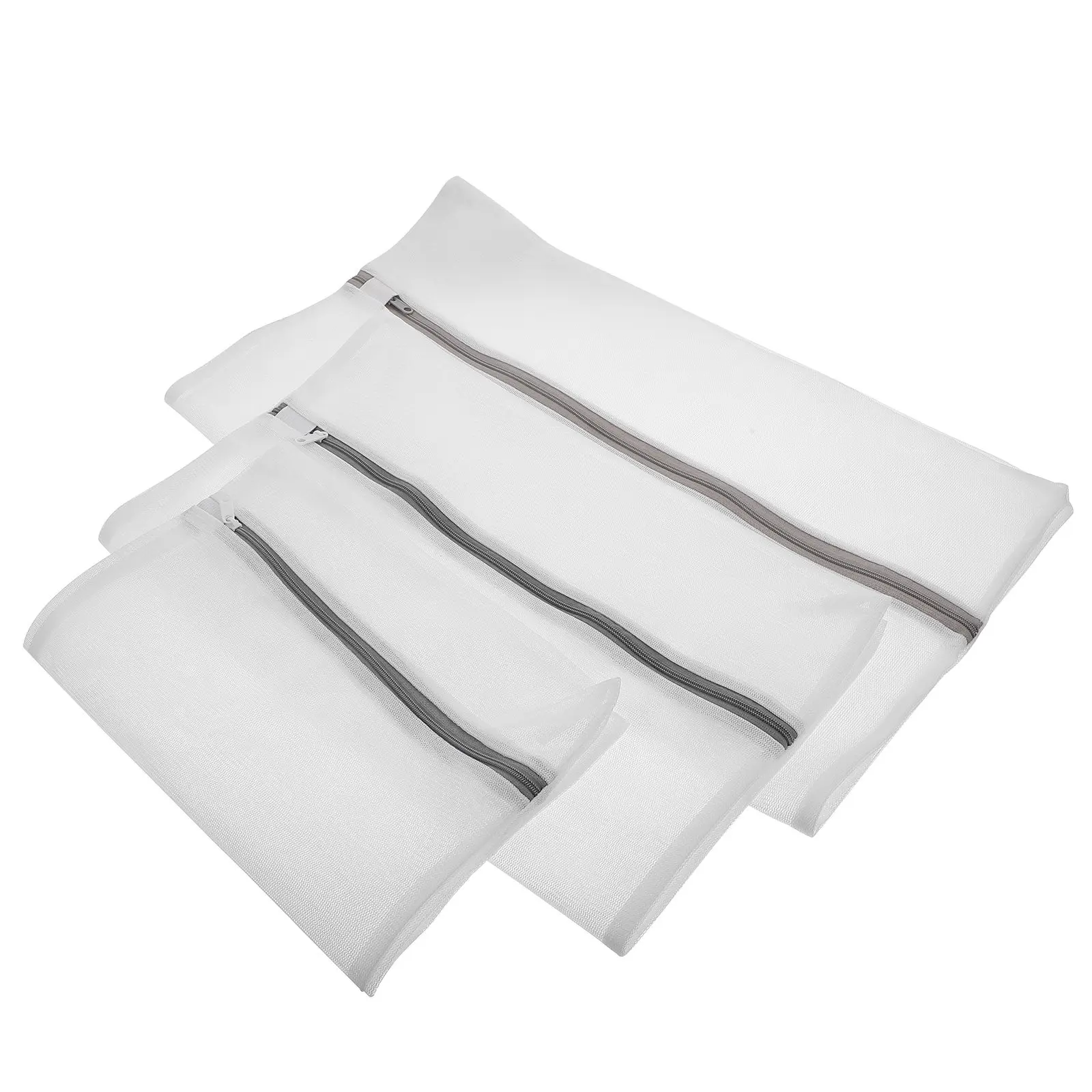 3Pcs Premium Mesh Laundry Bags for Washing Machine Clothes Protection Underwear Socks Bras Storage Travel Sorting Zipper Design