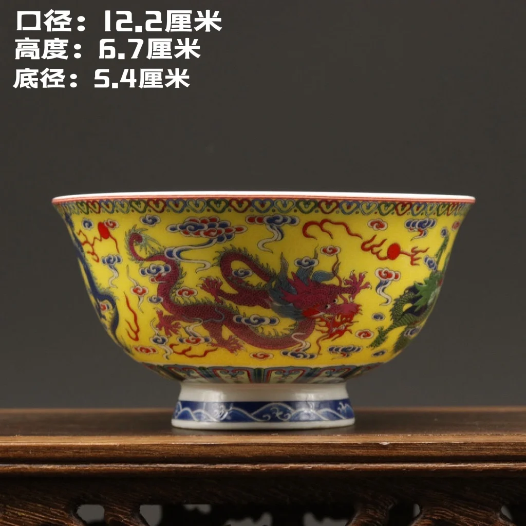 Women Gift bowl pattern, porcelain,  colorful cloud dragon home decoration, collection