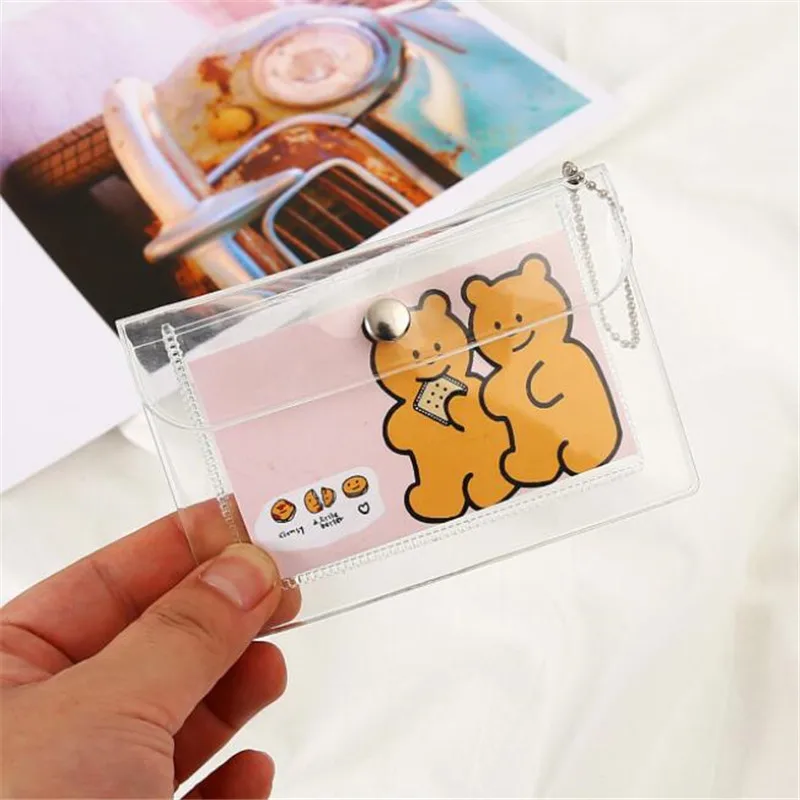 Women's Credit Card Holder Wallet Fashion Transparent Waterproof Pvc Business Card Purse Men Id Card Wallet Girl Coin Purse Bag