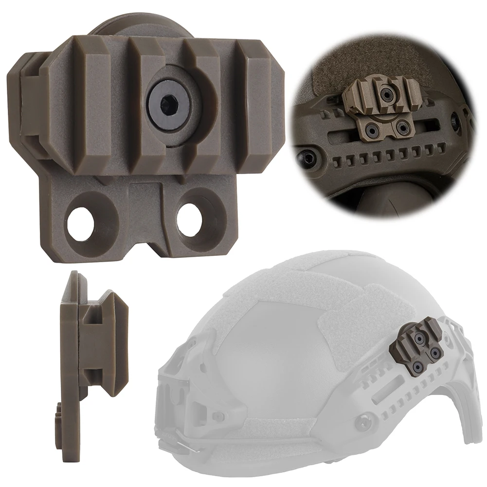 Adattatore per binario laterale per casco Rotazione regolabile a 360 gradi Supporto per torcia per binario per casco in nylon per M-LOK