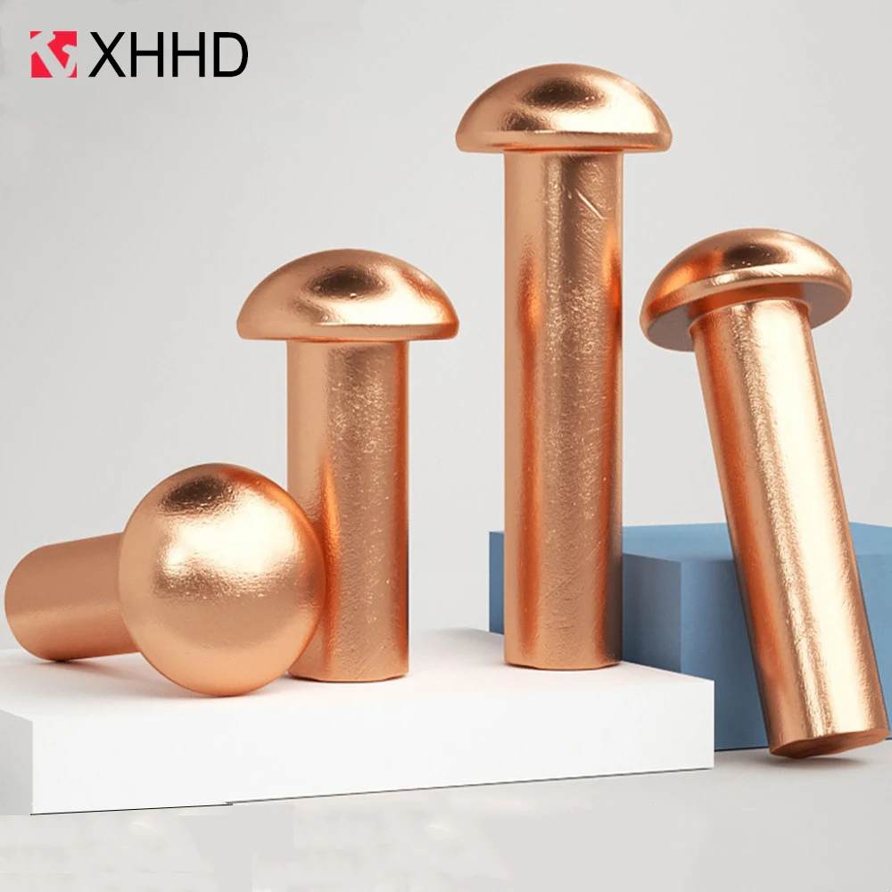 2-50pcs Round-head Solid Rivet M2 M3 M4 M5 M6 M8 Button Head Cap Copper Rivets Copper Nail Semi-round Rivet Copper Round Nail