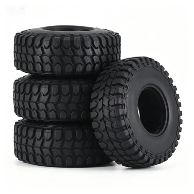 4pcs 1.0 Inch Rubber Wheel Tires For Axial Scx24 Wrangler Gladiator 1/18 Traxxas Trx4m Bronco Rc Crawler Car Model Parts