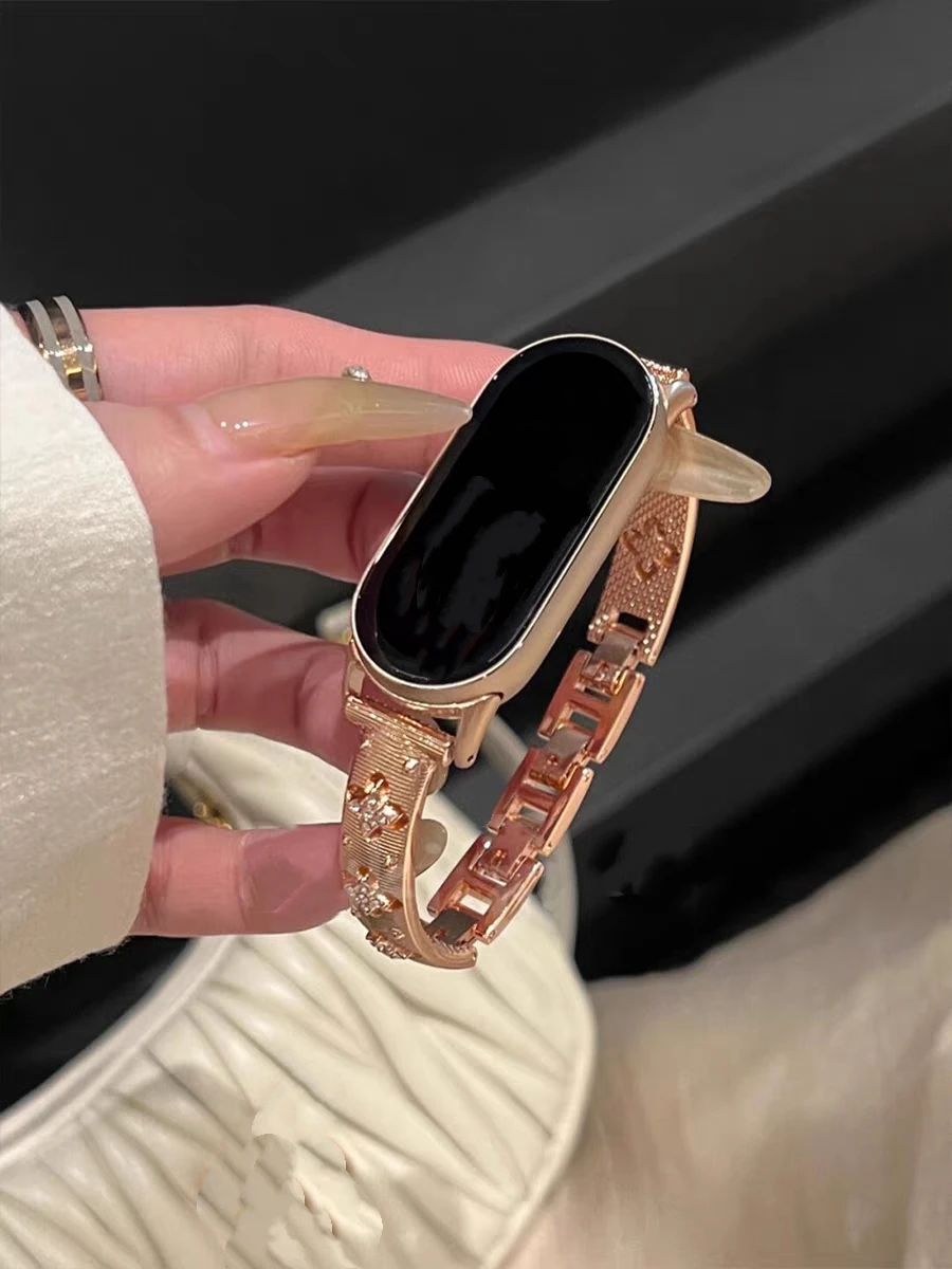Neues Bling elegantes Armband Metallglied für XIAOMi Band 10 9 Armband für Mi Band 8 Neues Design-Armband NFC-Armband-Zubehör