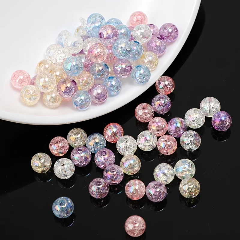 8mm 60pcs Rainbow Colored Acrylic Beads, Bracelet, for DIY Production