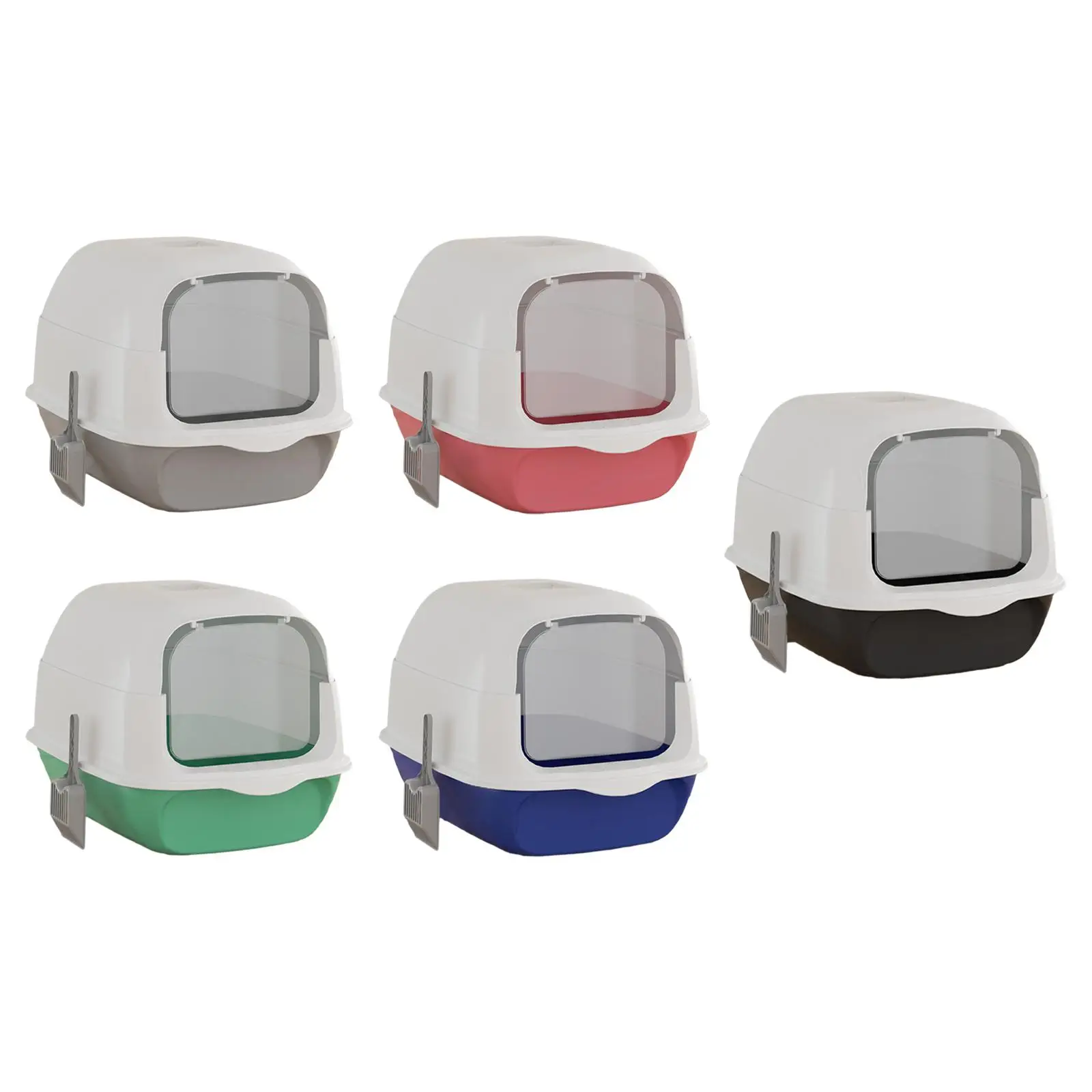 Fully Covered Cat Litter Box Pet Supplies Prevent Sand Leakage High Capacity Anti Splashing and Scoop Cat Deep Toilet