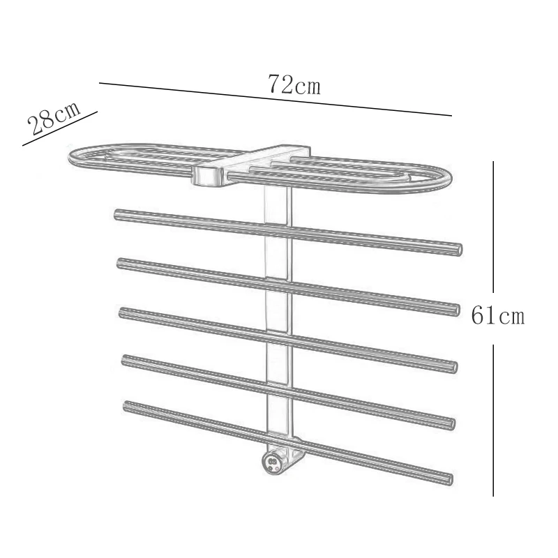Wall Mount Bathroom Heated Towel Rack, Electric Heated Towel Bar for Bathroom, Hotel Towel Drying Heating Built-in Timer