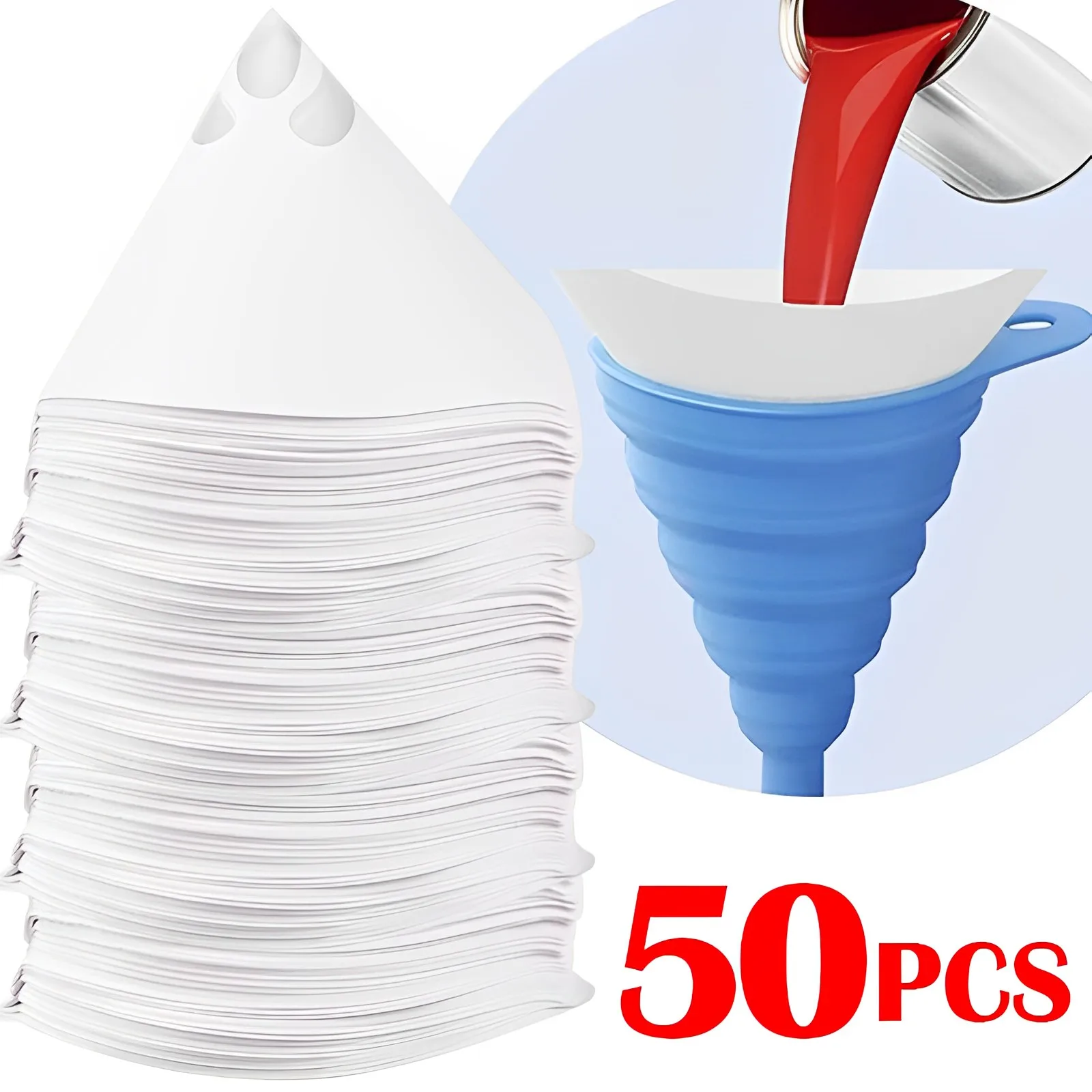 Paper Filter Paint Spray Mesh Purifying Straining Funnel White Thicken Filter Conical Nylon Funnels Paper Tool Disposable