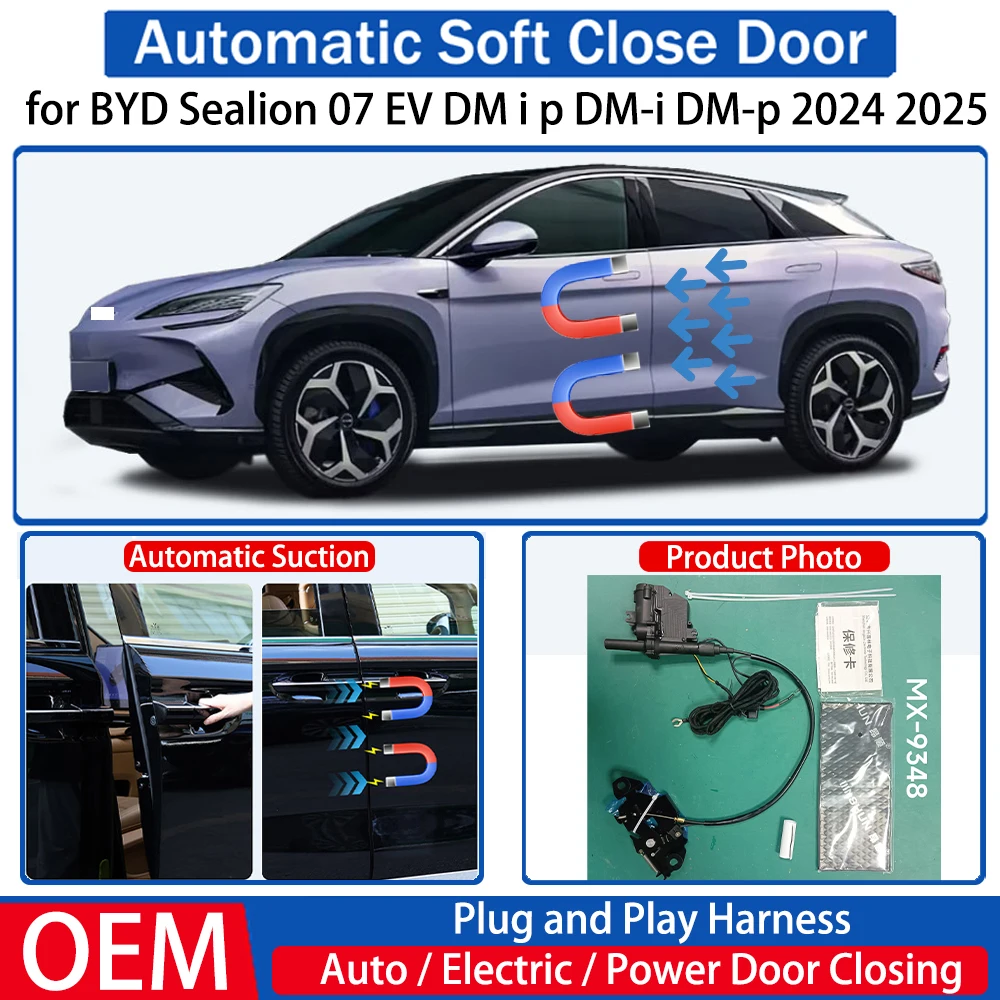 for BYD Sealion 07 EV DM i p DM-i DM-p 2024 2025  Car Automatic Soft Close Door Electric Suction Kit Auto Power Closing System