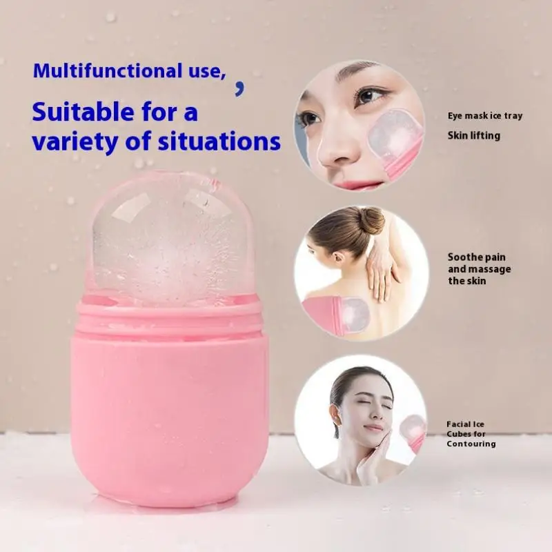 การ์ตูนหมูรูปร่าง ICE Facial Roller Gua Sha Puffiness Roller ยกเครื่องมือถาดลูกบอลน้ําแข็ง Face Massager Beauty Care