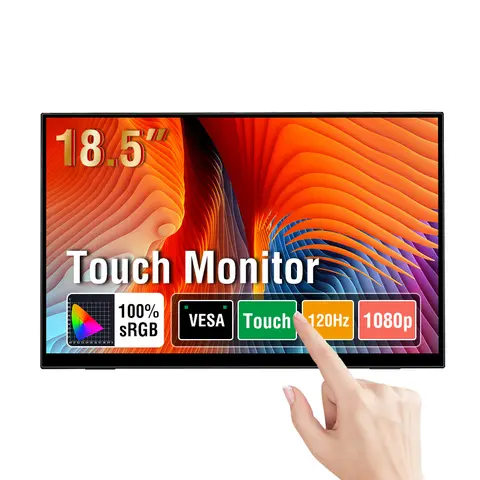 Anmite 18.5 inch Portable Touch Monitor 120Hz 100% SRGB With Screen Holder Stand For Laptop Phone Xbox PS4 PS5 Switch