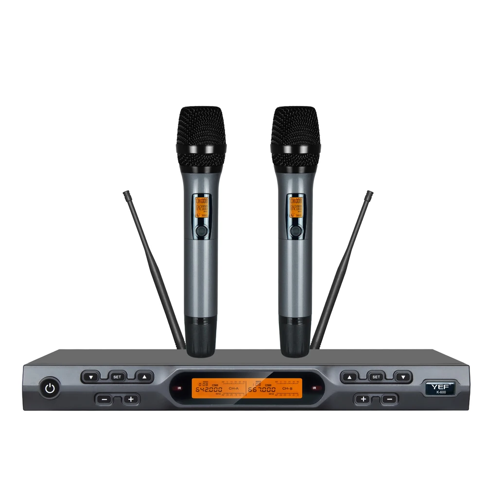 Professional Grade 2 100CH UHF Wireless Microphone for Studio Recording and Live Events