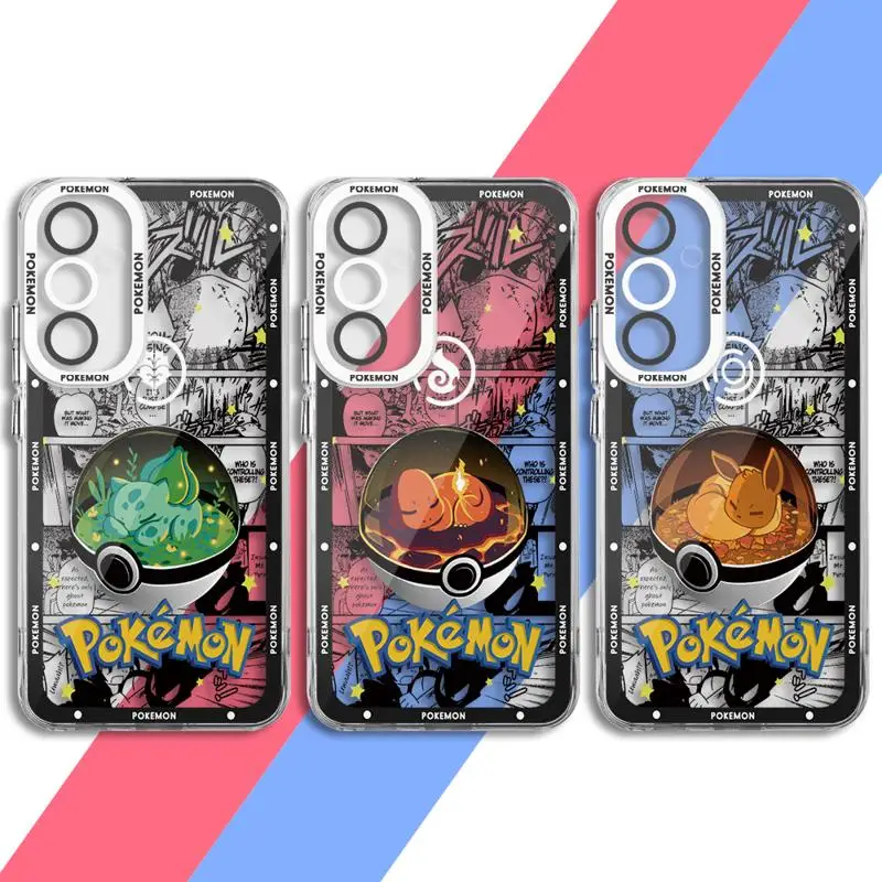 Transparent Soft Case for Samsung Galaxy A35 A55A53 A54 A73 A34 A33 A25 A24 A13 A14 A15 5G Luxury Pokemons Cover