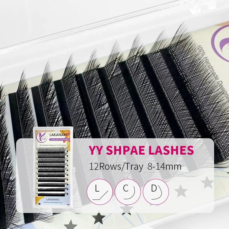 LAKANAKU YY M/L C D Kıvırmak Hacim Kirpikler YY Kirpikler ve Brezilya Hacmi YY Rus Kirpik Özel Etiket Malzemeleri Makyaj Toptan