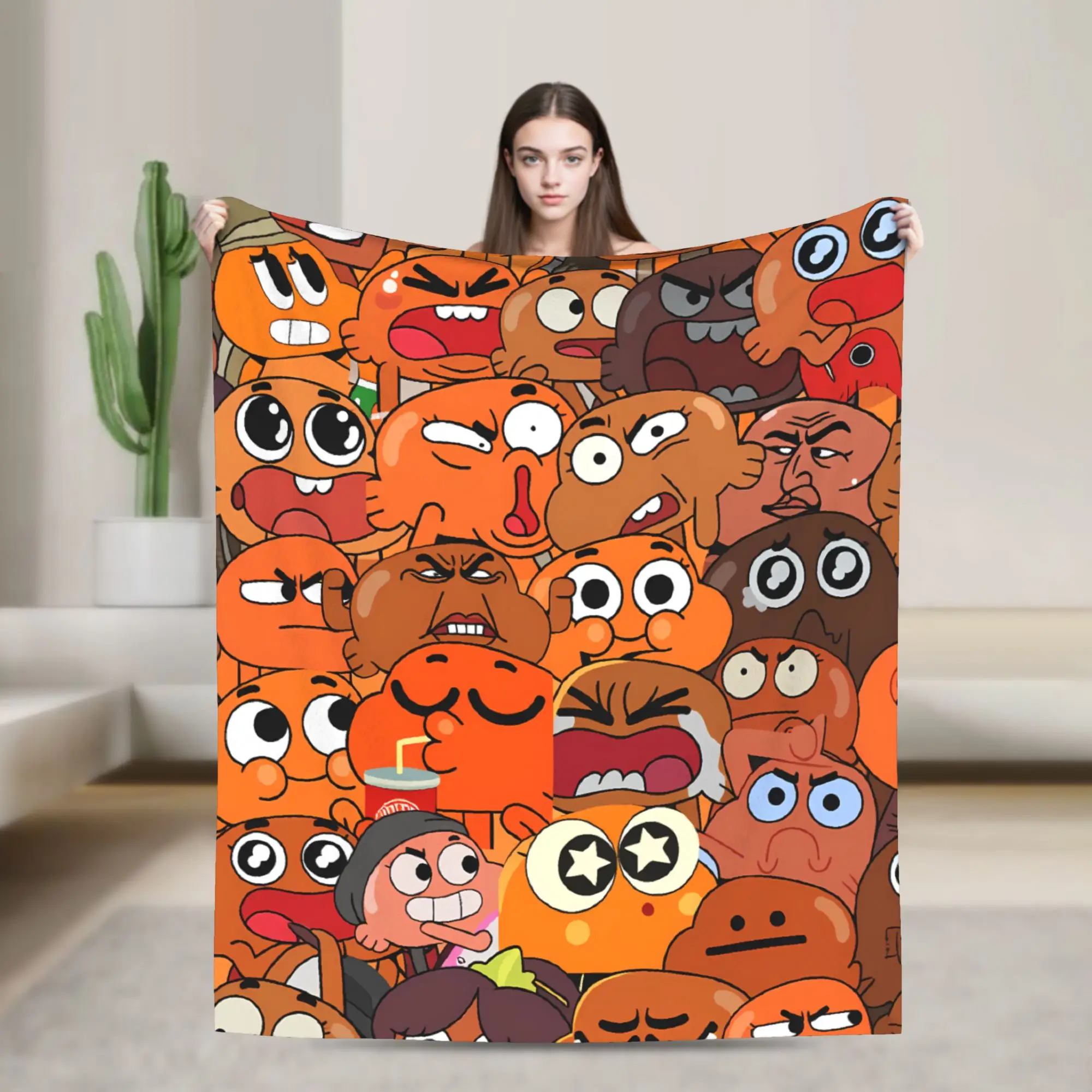 

Фланелевое одеяло The Amazing World Of Gumballs, весеннее мягкое прочное одеяло для детской спальни, новинка, покрывало, чехол для дивана-кровати