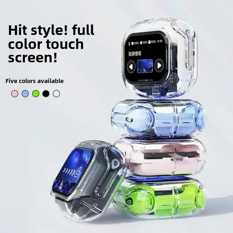 Auriculares inalámbricos compatibles con Bluetooth, auriculares TWS con pantalla LCD táctil inteligente a Color, auriculares estéreo con reducción de ruido HIFI