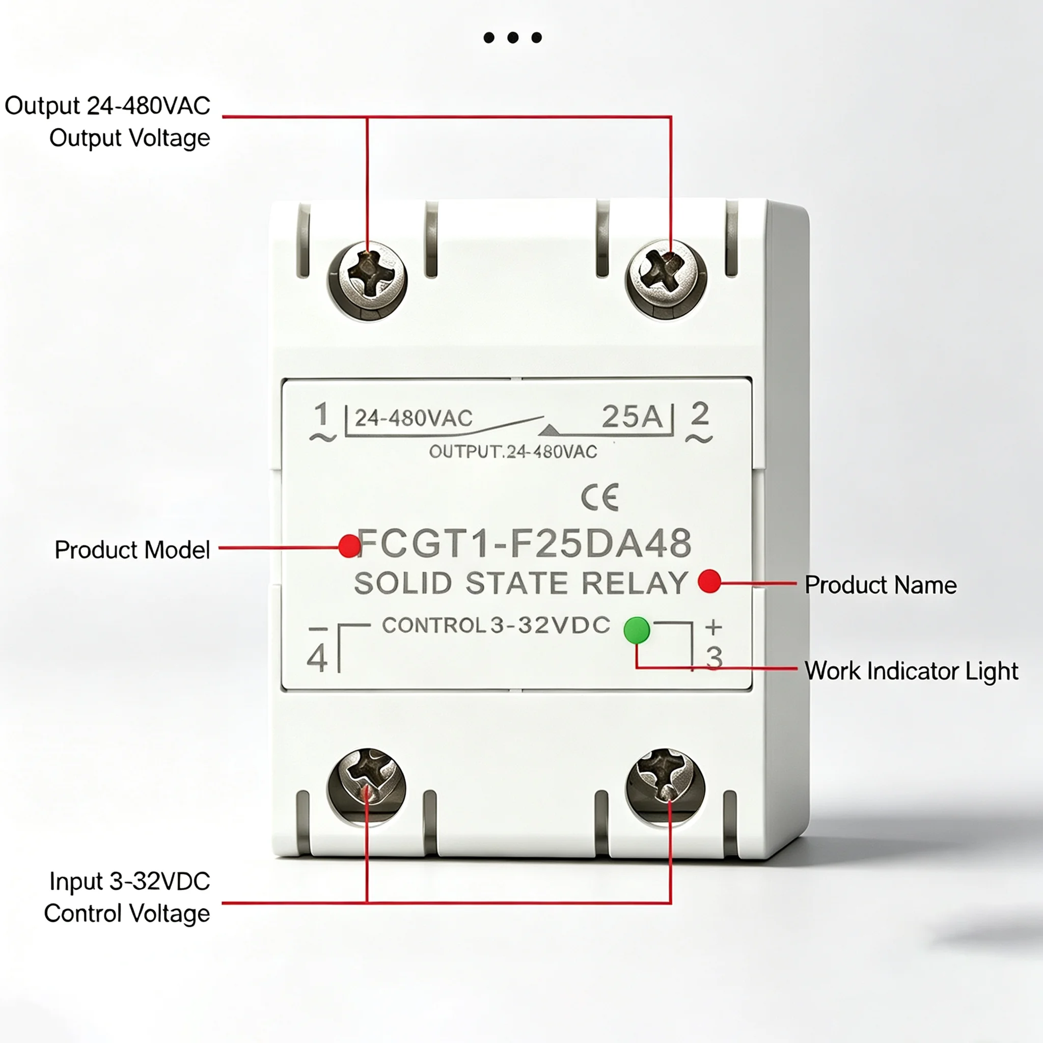 SSR Solid State Relay 10A 25A 40A 60A 80A 100A 120A Single Phase Control Relay DC TO AC DC TO DC AC TO AC