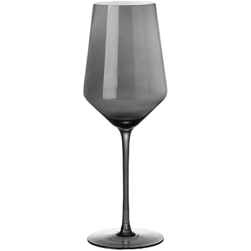 European Crystal Glass Red Wine Glass Galvanized Black Goblet Wine Glass Smoke Grey Banquet Champagne Glass Bar Barware