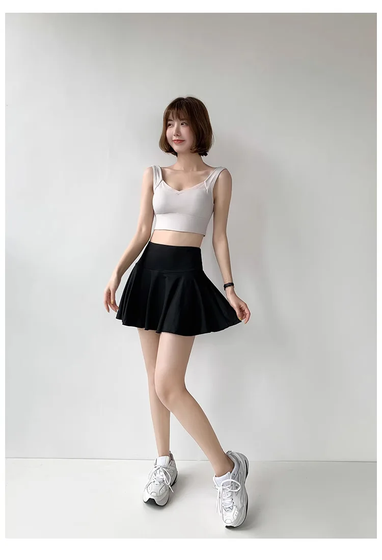 

New summer high waisted pleated with anti glare short skirt for women