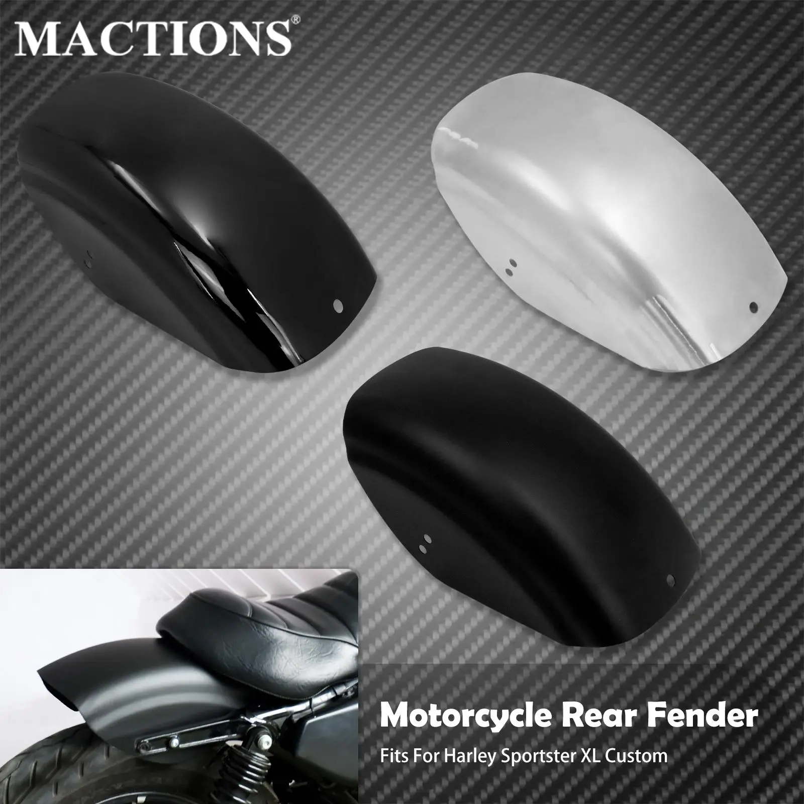 Motorcycle Short Flat Rear Fender Mudguard Bobber Cafe Racer Mudguard Cover For Harley Sportster XL883 Iron Nightster Roadster