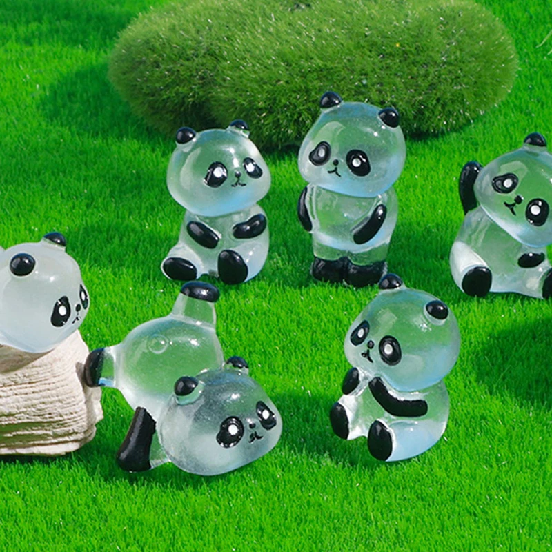 1PC Modern Children's Birthday Gift 3D Panda Figurine DIY Home Kawaii Room Decoration Miniature Fairy Garden Accessories