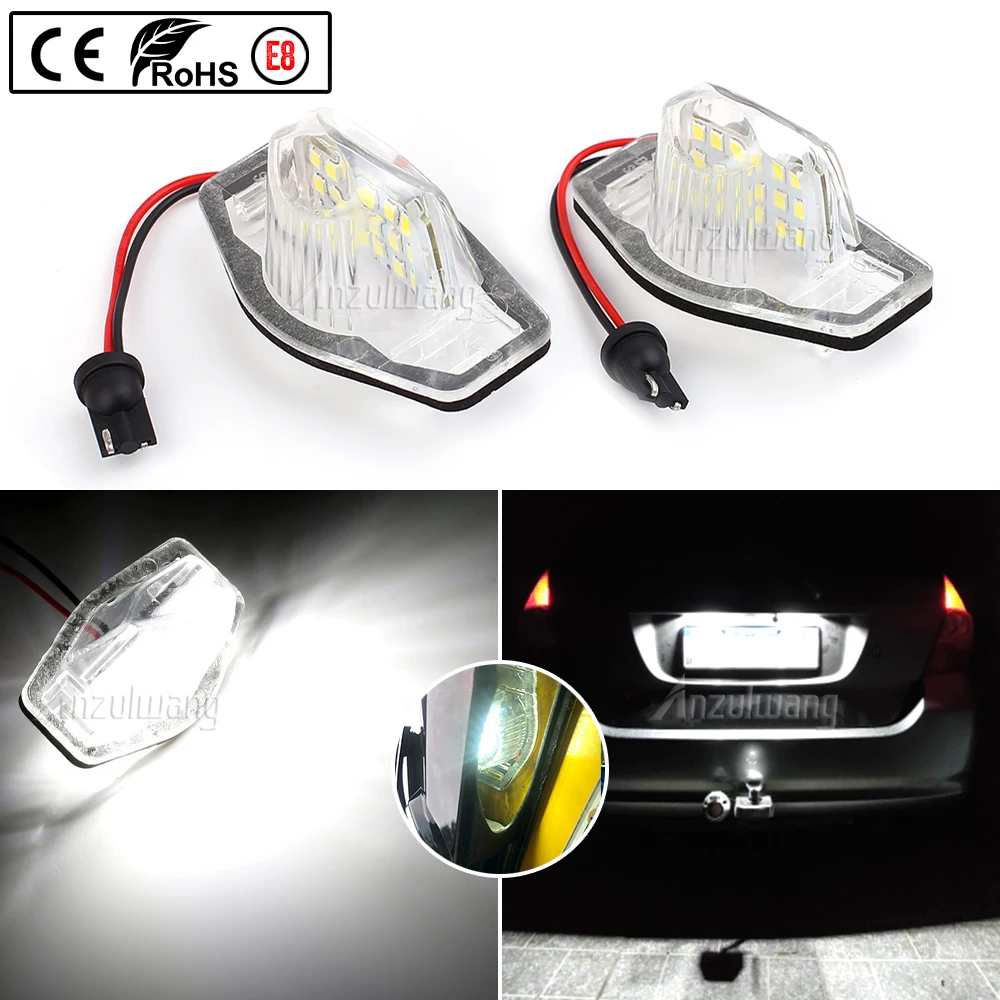 

2PCS For Honda Crv Fit Jazz Crosstour Odyssey Error Free Led License Plate Light Lamp Led Car Number Plate Lamp 6000K White