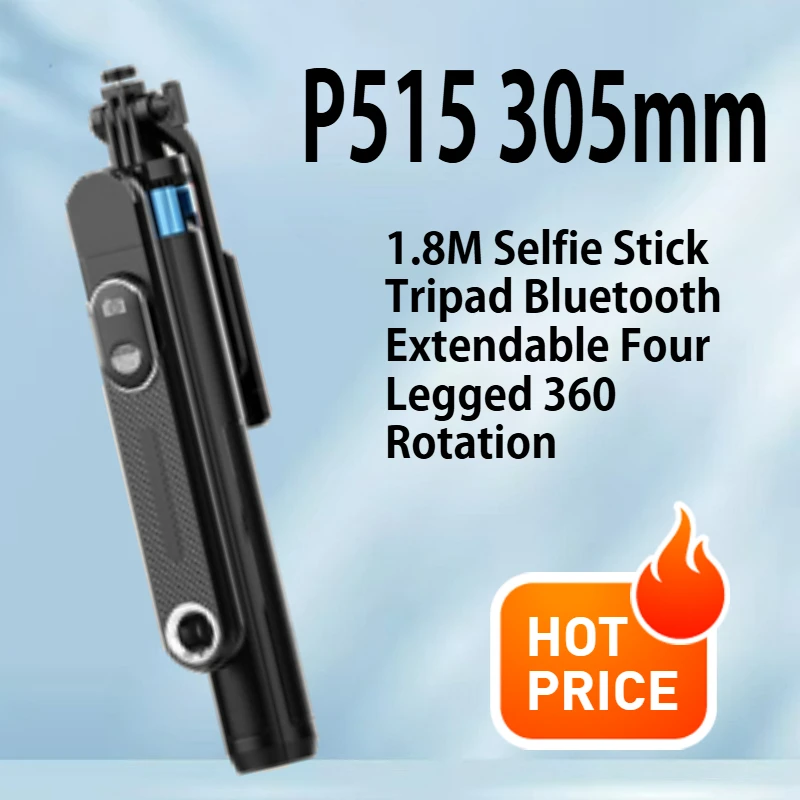 

1.8M Selfie Stick Tripad Bluetooth Extendable Four Legged 360 Rotation Selfie Sticks Phone Holder for Travel Live Streaming