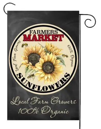 Farmers Market Sunflowers Garden Flag ~Double Sided  * Top Quality