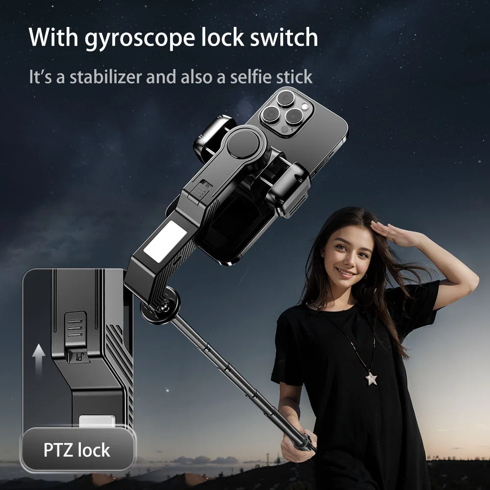 Estabilizador de Gimbal para Smartphone con Rotación de 360° ° Trípode con Rotación para Selfies para iPhone y Android, para TikTok, YouTube y Vlogging