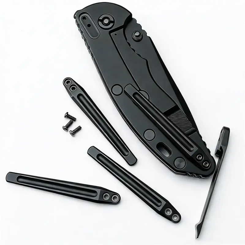 AFOURT-Klappmesser-Zubehör für Hd XM18, XM24 – Titan-Taschenclip mit tiefer Tragelänge und Rückenklammer, Gold – Detail 6