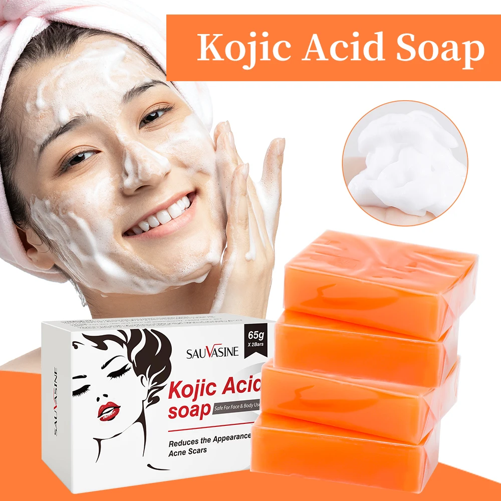 

4PCS Handmade Kojic Acid Soap Natural Mild Non-irritating Brightening Skin Exfoliator Body Face Cleansing Whitening Soap