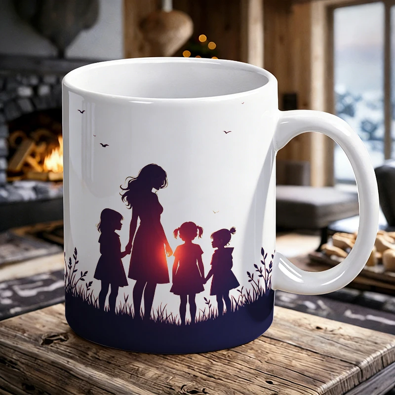 

Sunset Silhouette Garden Key Button Print Mother's Day printed Mug
